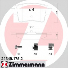24349.175.2 ZIMMERMANN Комплект тормозных колодок, дисковый тормоз
