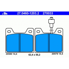 27.0460-1203.2 ATE Колодки тормозные