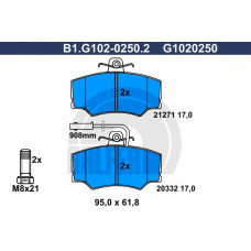 B1.G102-0250.2 GALFER Комплект тормозных колодок, дисковый тормоз