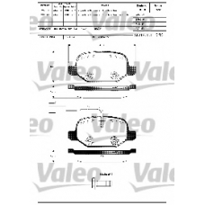 601302 VALEO Комплект тормозных колодок, дисковый тормоз