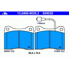 13.0460-9035.2 ATE Колодки тормозные