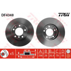 DF4348 TRW Тормозной диск