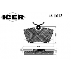 181613 ICER Комплект тормозных колодок, дисковый тормоз