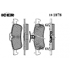 181878 ICER Комплект тормозных колодок, дисковый тормоз