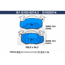 B1.G102-0214.2 GALFER Комплект тормозных колодок, дисковый тормоз