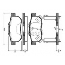 0 986 TB2 573 BOSCH Комплект тормозных колодок, дисковый тормоз