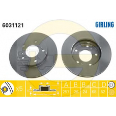 6411051 GIRLING Комплект тормозов, дисковый тормозной механизм