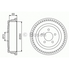 0 986 477 185 BOSCH Тормозной барабан