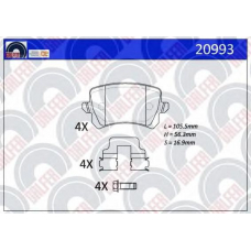 20993 GALFER Комплект тормозных колодок, дисковый тормоз