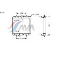 PE2188 AVA Радиатор, охлаждение двигателя
