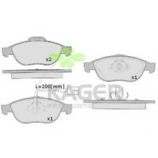 35-0644 KAGER Комплект тормозных колодок, дисковый тормоз