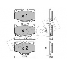 22-0152-0 METELLI Комплект тормозных колодок, дисковый тормоз
