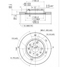 25109 E METZGER Тормозной диск