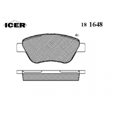 181648 ICER Комплект тормозных колодок, дисковый тормоз