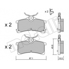 22-0449-0 METELLI Комплект тормозных колодок, дисковый тормоз