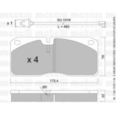 22-0269-2K METELLI Комплект тормозных колодок, дисковый тормоз