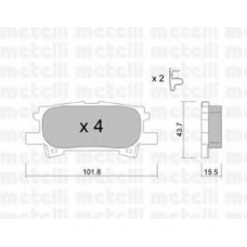 22-0619-0 METELLI Комплект тормозных колодок, дисковый тормоз