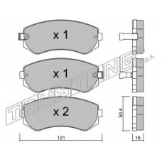 313.0 TRUSTING Комплект тормозных колодок, дисковый тормоз