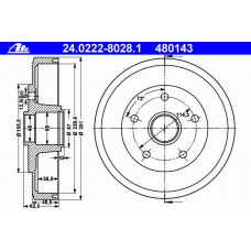 24.0222-8028.1 ATE Тормозной барабан