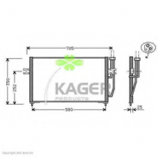 94-6409 KAGER Конденсатор, кондиционер