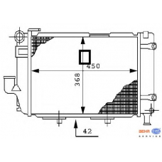 8MK 376 711-361 HELLA Радиатор, охлаждение двигателя