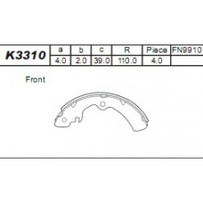 K3310 ASIMCO Комплект тормозных колодок