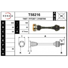 T58216 EAI Приводной вал