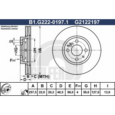 B1.G222-0197.1 GALFER Тормозной диск