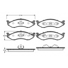 0 986 TB2 254 BOSCH Комплект тормозных колодок, дисковый тормоз