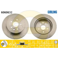 6060632 GIRLING Тормозной диск