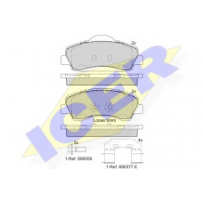 182131-067 ICER Комплект тормозных колодок, дисковый тормоз
