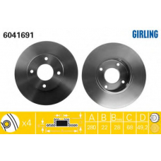 6041691 GIRLING Тормозной диск