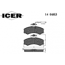 140403 ICER Комплект тормозных колодок, дисковый тормоз
