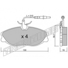 223.0 TRUSTING Комплект тормозных колодок, дисковый тормоз