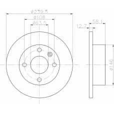 8DD 355 100-561 HELLA Тормозной диск