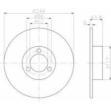 8DD 355 100-481 HELLA Тормозной диск