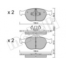 22-0533-0 METELLI Комплект тормозных колодок, дисковый тормоз