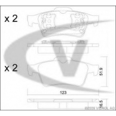 V40-8028 VEMO/VAICO Комплект тормозных колодок, дисковый тормоз