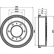 8DT 355 301-541 HELLA Тормозной барабан