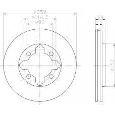 8DD 355 105-291 HELLA Тормозной диск