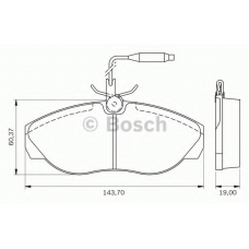 0 986 BB0 145 BOSCH Комплект тормозных колодок, дисковый тормоз