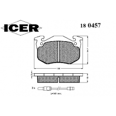 180457 ICER Комплект тормозных колодок, дисковый тормоз