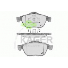 35-0556 KAGER Комплект тормозных колодок, дисковый тормоз