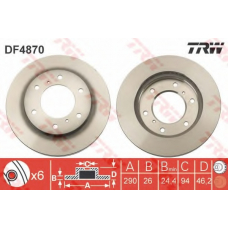 DF4870 TRW Тормозной диск