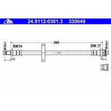 24.5112-0361.3 ATE Тормозной шланг