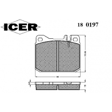 180197 ICER Комплект тормозных колодок, дисковый тормоз