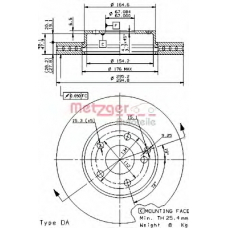 24897 V METZGER Тормозной диск