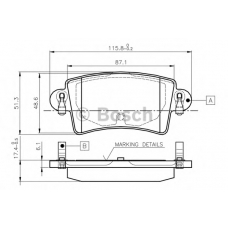 0 986 TB2 401 BOSCH Комплект тормозных колодок, дисковый тормоз