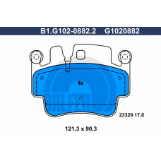 B1.G102-0882.2 GALFER Комплект тормозных колодок, дисковый тормоз