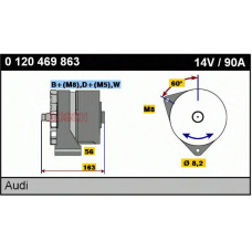 0 120 469 863 BOSCH Генератор 14v, 90 a